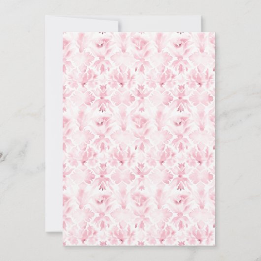 Invitation Crête de fleurs de cerise douce | Mariage de monog (Dos)