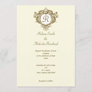 Invitation Crête de lion avec l'invitation de monogramme