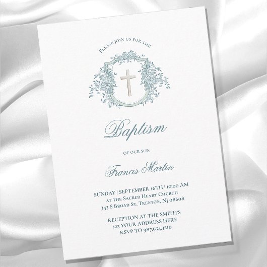Invitation crête florale | Baptême