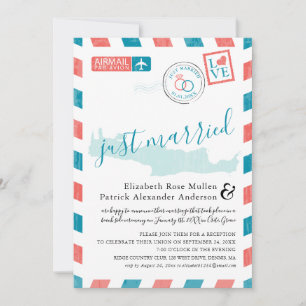 Invitation Crète Grèce Timbre aérien antique Mariage