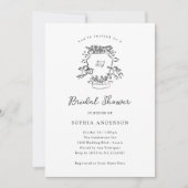 Invitation Crête lunaire | Fête des mariées noire et blanche (Devant)