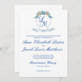 Invitation Crête Mariage personnalisée avec Hydrangea (Devant / Derrière)