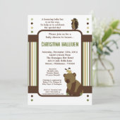 invitation creuse de baby shower de forêt (Debout devant)