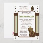 invitation creuse de baby shower de forêt (Devant / Derrière)