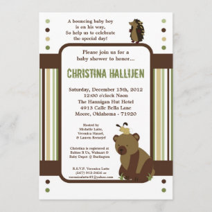 invitation creuse de baby shower de forêt