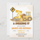 Invitation Creusement de la construction Camion 3ème fête d'a (Devant)