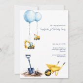 Invitation Creusons un peu de construction amusante fête d'an (Devant)