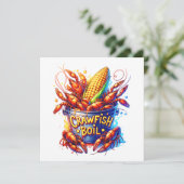 Invitation CREVETTES À LA BOUILLABAISSE - Voir au verso - (Debout devant)