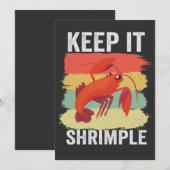 Invitation Crevettes Drôles Coquillages Gardez-le Simple Pêch (Devant / Derrière)