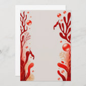 Invitation Crevettes rouges Crevettes poisson mariage Invitat (Devant / Derrière)