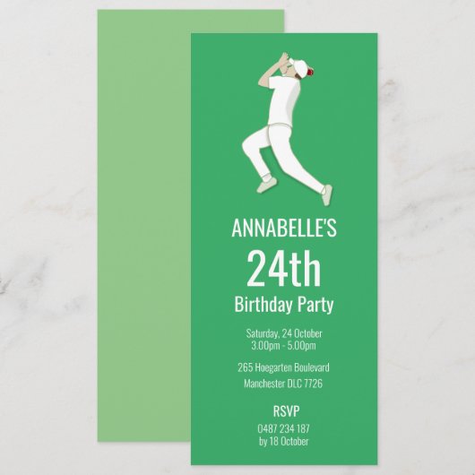 Invitation Cricket (Devant / Derrière)