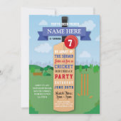 Invitation Cricket Anniversaire de la fête sportive Gagnante  (Devant)