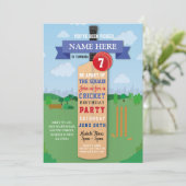 Invitation Cricket Anniversaire de la fête sportive Gagnante  (Debout devant)