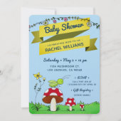 Invitation Cricket Garden Parties scintillant thème Blue Baby (Devant)