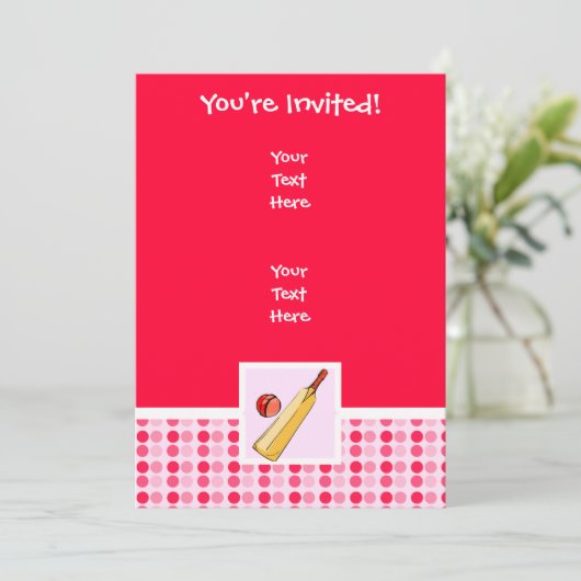 Invitation Cricket mignon (Debout devant)