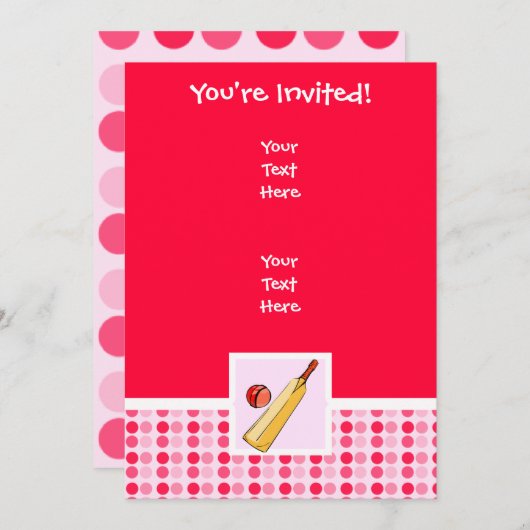 Invitation Cricket mignon (Devant / Derrière)