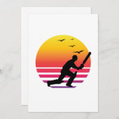 Invitation Cricket retro sunset, #Cricket (Devant / Derrière)