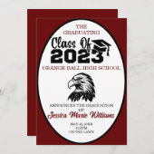 Invitation Crimson and Black Class of 2023 Graduation (Devant / Derrière)