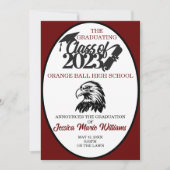 Invitation Crimson and Black Class of 2023 Graduation (Devant)