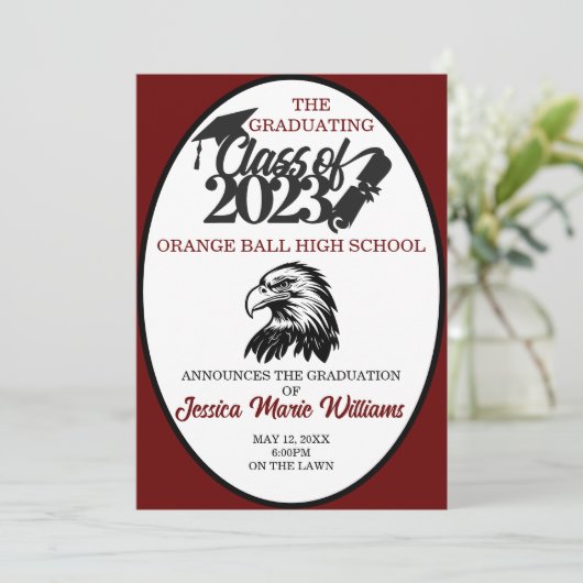 Invitation Crimson and Black Class of 2023 Graduation (Debout devant)