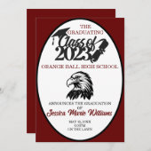 Invitation Crimson and Black Class of 2023 Graduation (Devant / Derrière)