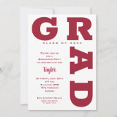 Invitation Crimson and White Graduation Party (Devant)