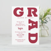 Invitation Crimson and White Graduation Party (Debout devant)