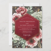 Invitation Crimson Bloom Romance Wedding (Devant)
