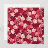 Invitation Crimson & Blush Seamless Rose Pattern (Devant / Derrière)