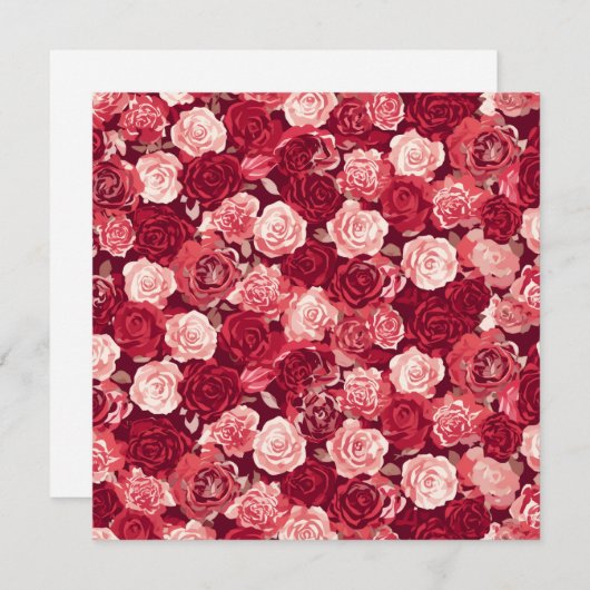 Invitation Crimson & Blush Seamless Rose Pattern (Devant / Derrière)
