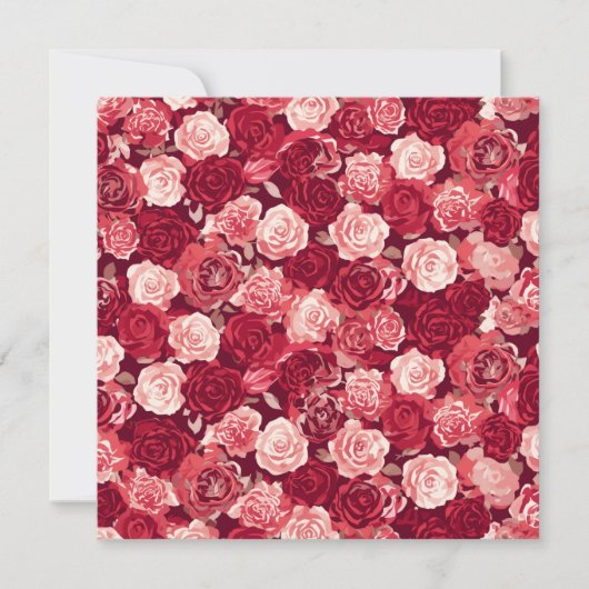 Invitation Crimson & Blush Seamless Rose Pattern (Devant)