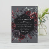Invitation Crimson Botanical Elegance Wedding (Debout devant)