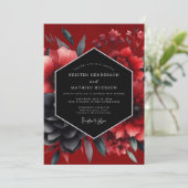 Invitation Crimson Gothic Bloom Wedding (Debout devant)