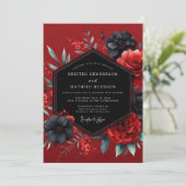 Invitation Crimson Gothic Flora Wedding (Debout devant)