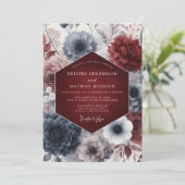 Invitation Crimson Nocturne Bloom Wedding (Debout devant)