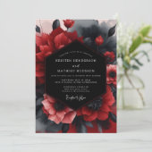 Invitation Crimson Noir Bloom Wedding (Debout devant)