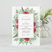 Invitation Crimson Opulent Winter Wedding (Debout devant)