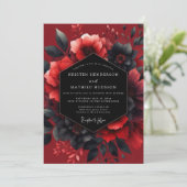 Invitation Crimson Passionate Flora Wedding (Debout devant)