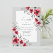 Invitation Crimson Polished Botanical Wedding (Debout devant)