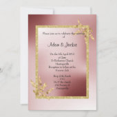 Invitation Crimson Red Gold feuille ELEGANT CLASSING MARIAGE (Devant)
