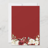 Invitation Crimson Rouge Blanc Rustique Chic Baby shower Flor (Dos)