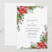 Invitation Crimson Striking Winter Wedding (Devant / Derrière)