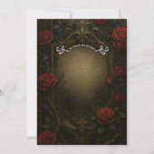 Invitation Crimson Thorn Red Roses gothique baroque Mariage (Dos)