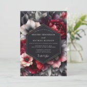 Invitation Crimson Umbral Bloom Wedding (Debout devant)