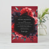 Invitation Crimson Vesperal Bloom Wedding (Debout devant)