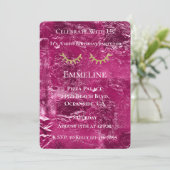 Invitation Crinké rose Glitzy Gold Parties scintillant Eyelas (Debout devant)