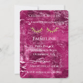 Invitation Crinké rose Glitzy Gold Parties scintillant Eyelas (Devant)