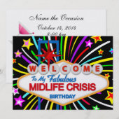 Invitation Crise de milieu de vie Fête d'anniversaire - SRF (Devant / Derrière)