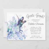 Invitation Cristal Dinocorn | Unicorn Dinosaur Grad Party (Devant)
