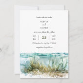 Invitation Cristal eaux claires Seagrass Marine Beach Mariage (Devant)